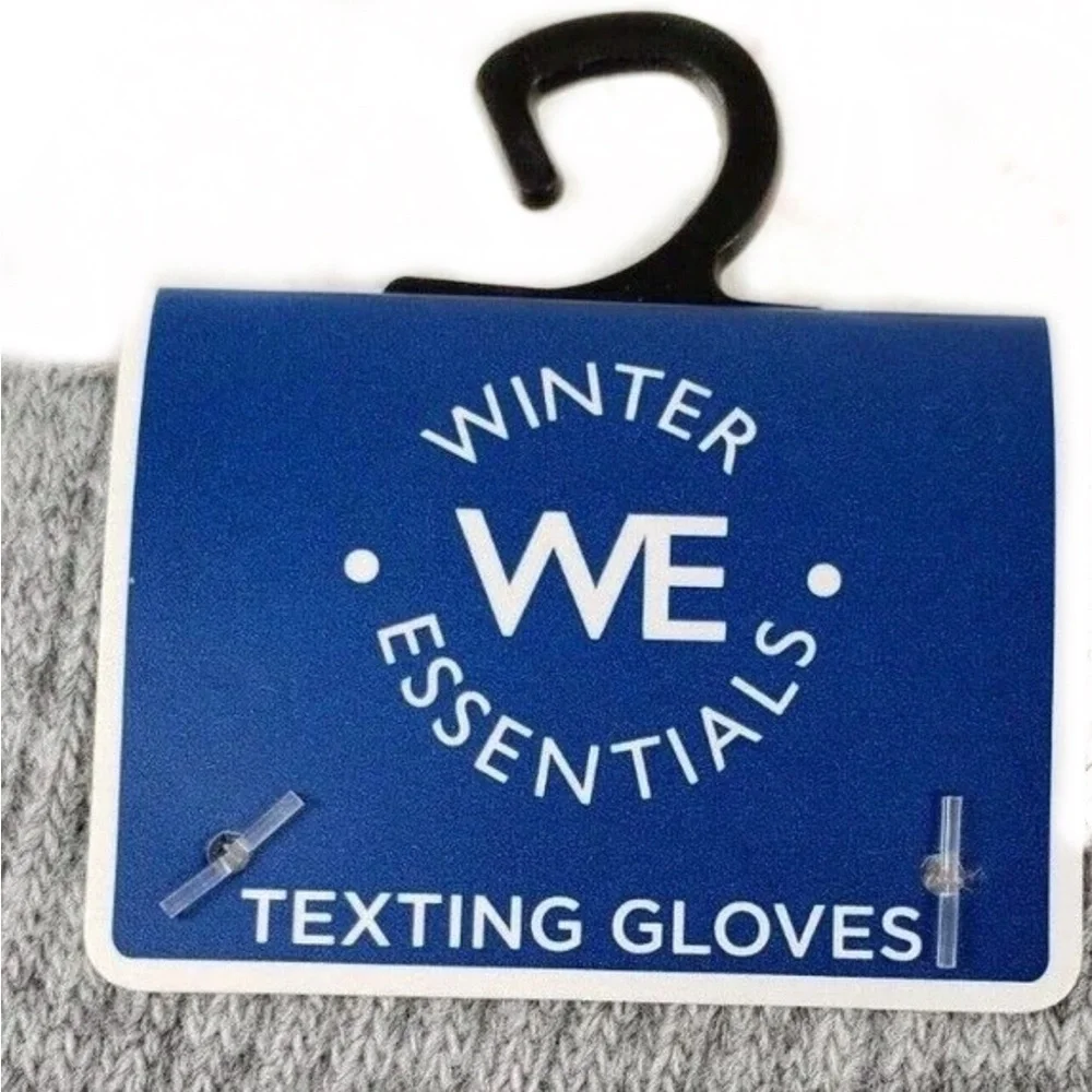 WE Texting Touchscreen Gloves 2 Pair Warm Winter Stretchy Knit Gray OS Unisex